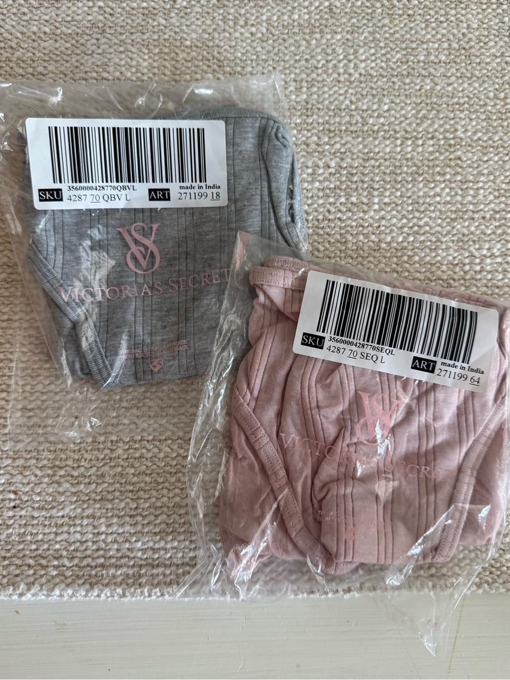 Victoria's Secret SoSoft Modal Bikinis - Pink and Gray Duo